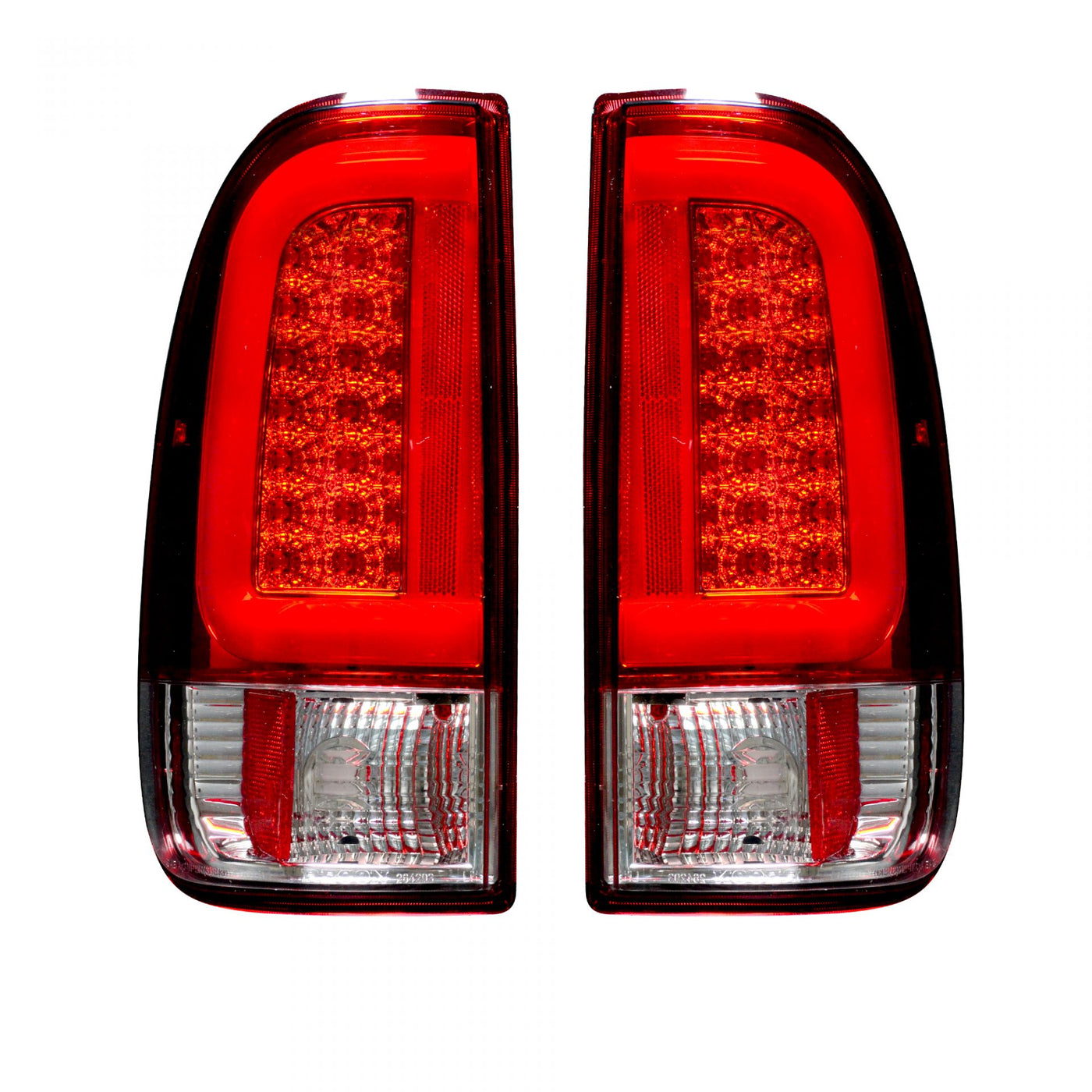 Ford Super Duty Tail Lights, Ford Tail Lights, Super Duty 99-007 Tail Lights, F150 97-03 Tail Lights, Red Tail Lights, Recon Tail Lights
