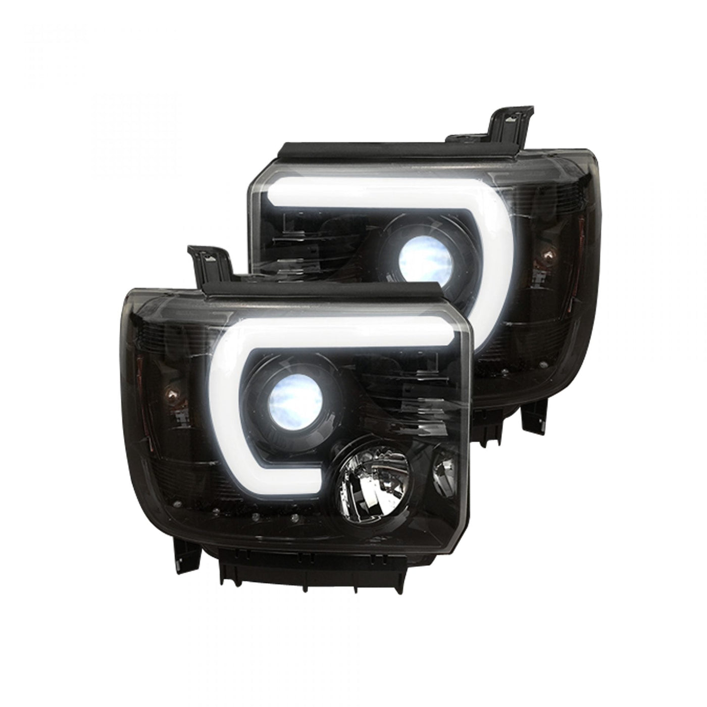 GMC Projector Headlights, Sierra 1500 Headlights, Sierra 2500 Headlights, Sierra 3500 Headlights, Smoked/Black Headlights, Recon Projector Headlights
