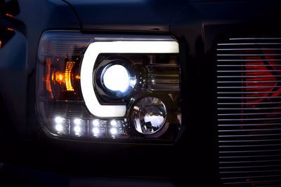 GMC Projector Headlights, Sierra 1500 Headlights, Sierra 2500 Headlights, Sierra 3500 Headlights, Smoked/Black Headlights, Recon Projector Headlights