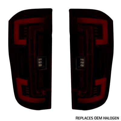 Ford Tail Lights, Ford Super Duty Tail Lights, Super Duty 17-19 Tail Lights, Tail Lights, Dark Red Smoked Tail Lights, Ford F250 Tail Lights, Ford F350 Tail Lights, Ford F450 Tail Lights, Ford F550 Tail Lights