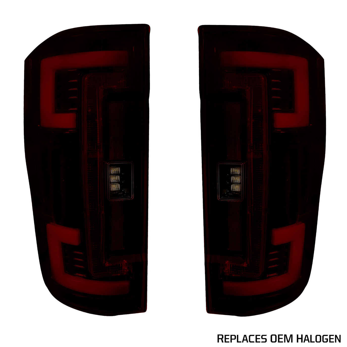 Ford Tail Lights, Ford Super Duty Tail Lights, Super Duty 20-22 Tail Lights, Tail Lights, Dark Red Smoked Tail Lights