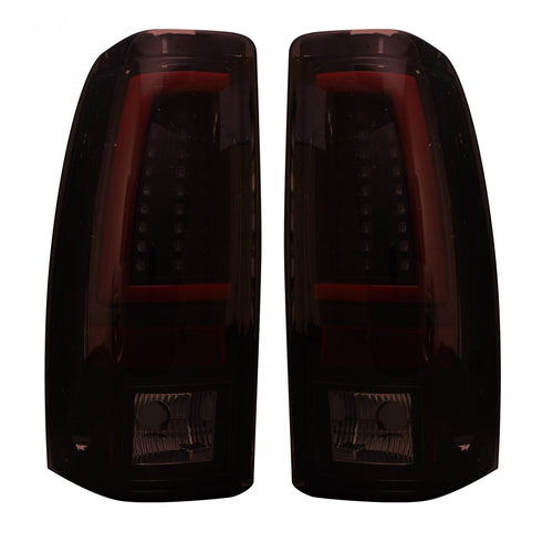 Chevy Silverado Tail Lights, GMC Sierra Tail Lights, Sierra 99-07 Tail Lights, Tail Lights, Dark Red Smoked Tail Lights, Recon Tail Lights
