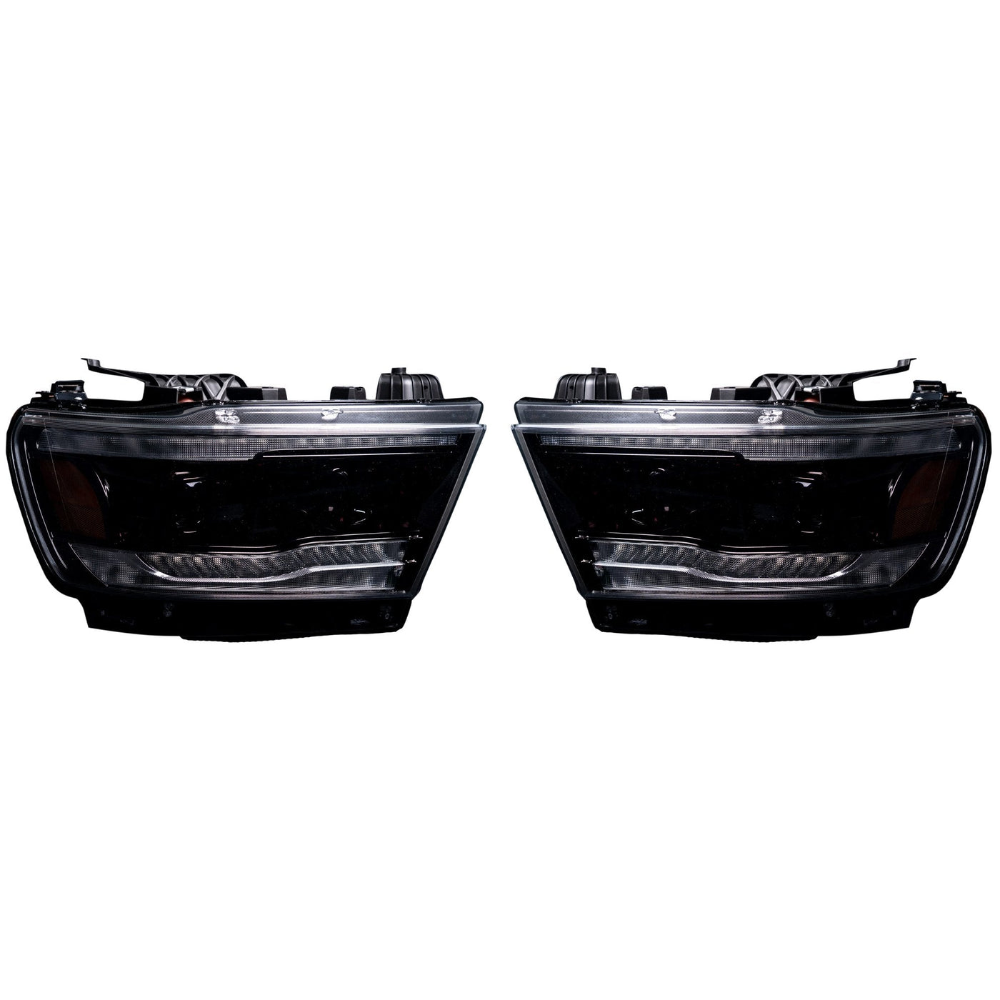 Dodge Projector Headlights, RAM 1500 Projector Headlights, RAM 1500 19-21 Projector Headlights, Smoked/Black Headlights, Recon Projector Headlights