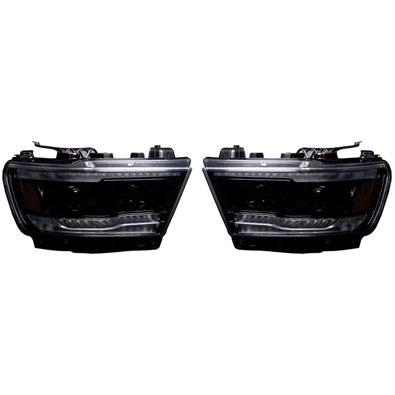Dodge Projector Headlights, RAM 1500 Projector Headlights, RAM 1500 19-21 Projector Headlights, Smoked/Black Headlights, Recon Projector Headlights