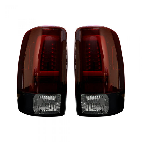 Chevy Tahoe Tail Lights, Chevy Suburban Tail Lights, GMC Yukon Tail Lights, GMC Denali Tail Lights, Tail Lights, Dark Red Smoked Tail Lights, Recon Tail Lights