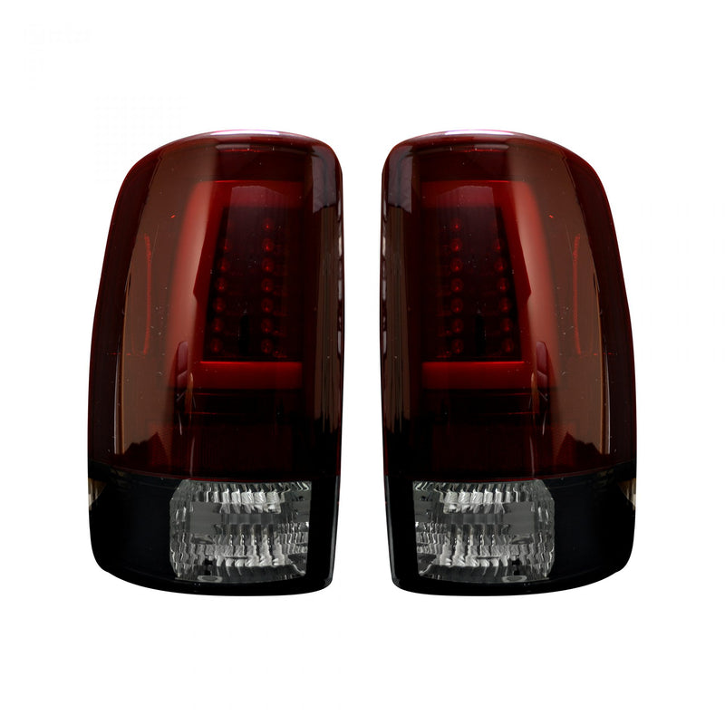 Chevy Tahoe Tail Lights, Chevy Suburban Tail Lights, GMC Yukon Tail Lights, GMC Denali Tail Lights, Tail Lights, Dark Red Smoked Tail Lights, Recon Tail Lights