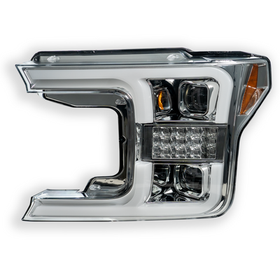 Ford Projector Headlights, Ford F150 Headlights, Ford 18-20 Headlights, OLED DRL Headlights, Clear/Chrome Headlights, Recon Projector Headlights, Projector Headlights