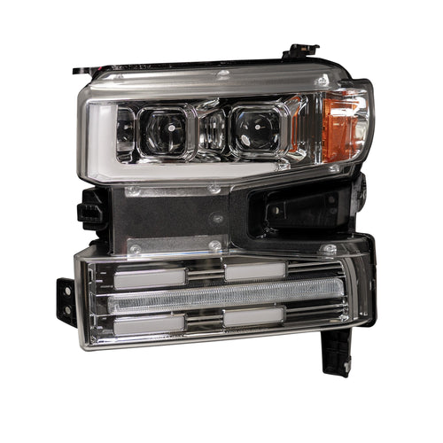 Chevy Silverado Headlights, Silverado Projector Headlights, Silverado 19-21 Headlights, Clear/Chrome Headlights, Recon Projector Headlights 
