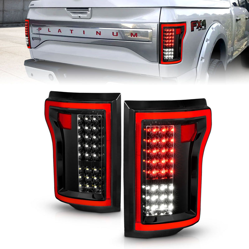Ford Led Tail Lights, Ford F 150 15 -17  Led Tail Lights, Full Led Tail Lights, Ford Black Tail Lights