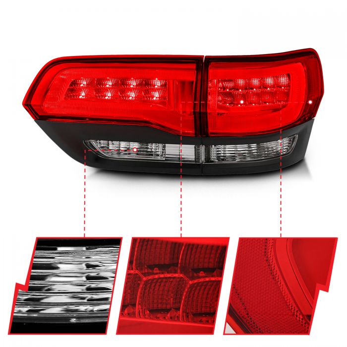 Jeep Led Tail Lights, Jeep Grand Cherokee Tail Lights, Jeep 14-22 Tail Lights, Led Tail Lights, Chrome Tail Lights, Anzo Tail Lights