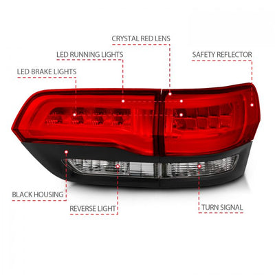 Jeep Led Tail Lights, Jeep Grand Cherokee Tail Lights, Jeep 14-22 Tail Lights, Led Tail Lights, Chrome Tail Lights, Anzo Tail Lights