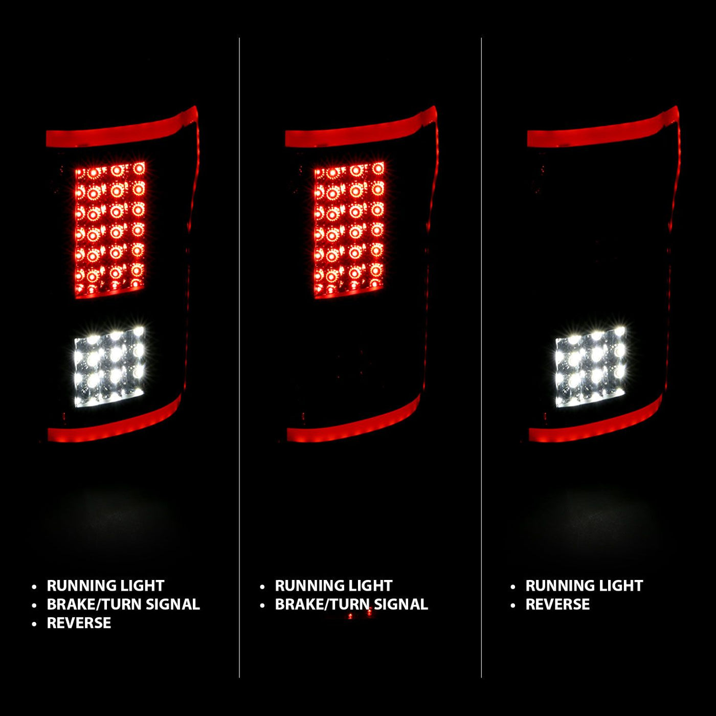 Ford Led Tail Lights, Ford F 150 15 -17 Tail Lights, Full Led Tail Lights, Ford Black Tail Lights, Ford G2 Black Smoke Lens