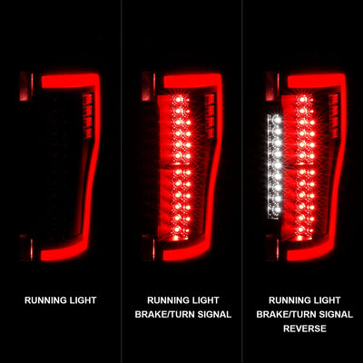 Ford Led Tail Lights, Ford F 250 Tail Lights, Ford 350 Tail Lights, Ford 450 Tail Lights, Ford 550 Tail Lights, Ford 17-19  Tail Lights, Led Tail Lights, Black Tail Lights, Anzo Tail Lights