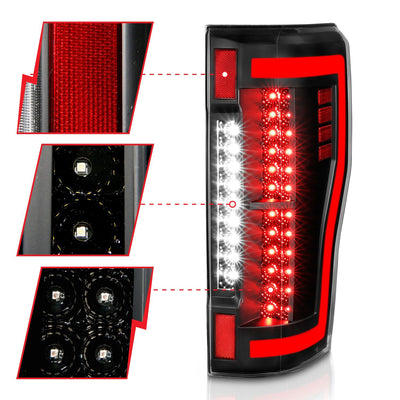 Ford Led Tail Lights, Ford F 250 Tail Lights, Ford 350 Tail Lights, Ford 450 Tail Lights, Ford 550 Tail Lights, Ford 17-19  Tail Lights, Led Tail Lights, Black Tail Lights, Anzo Tail Lights