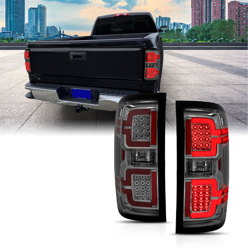 Chevy Silverado Tail Lights, Silverado 1500 Tail Lights, 14-18 Silverado Tail Lights, Silverado 15-19 Tail Lights, Silverado 2500hd Tail Lights, Silverado 3500hd Tail Lights, GMC Sierra Tail Lights, Sierra 15-19 Tail Lights, GMC 2500hd Tail Lights, GMC 3500hd Tail Lights, Tail Lights, Anzo Tail Lights, Smoke Lens Tail Lights