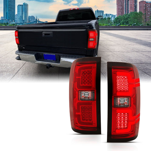Chevy Silverado Tail Lights, Silverado 1500 Tail Lights, 14-18 Silverado Tail Lights, Silverado 15-19 Tail Lights, Silverado 2500hd Tail Lights, Silverado 3500hd Tail Lights, GMC Sierra Tail Lights, Sierra 15-19 Tail Lights, GMC 2500hd Tail Lights, GMC 3500hd Tail Lights, Tail Lights, Anzo Tail Lights, Red Lens Tail Lights
