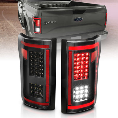 Ford Led Tail Lights, Ford F 150 15 -17 Tail Lights, Full Led Tail Lights, Ford Sequential Signal, Ford  Black Clear Tail Lights 