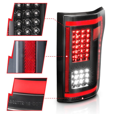Ford Led Tail Lights, Ford F 150 15 -17 Tail Lights, Full Led Tail Lights, Ford Sequential Signal, Ford  Black Clear Tail Lights 