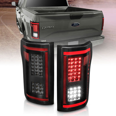 Ford Led Tail Lights, Ford F 150 15 -17 Tail Lights, Led Tail Lights, Ford Sequential Signal, Ford  Black Smoke Lens