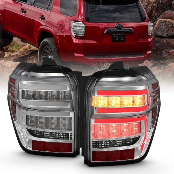 Toyota Tail Lights, Toyota 4runner Tail Lights, Toyota 14-22 Tail Lights, Tail Lights, Chrome Housing Tail Lights, Anzo Tail Lights