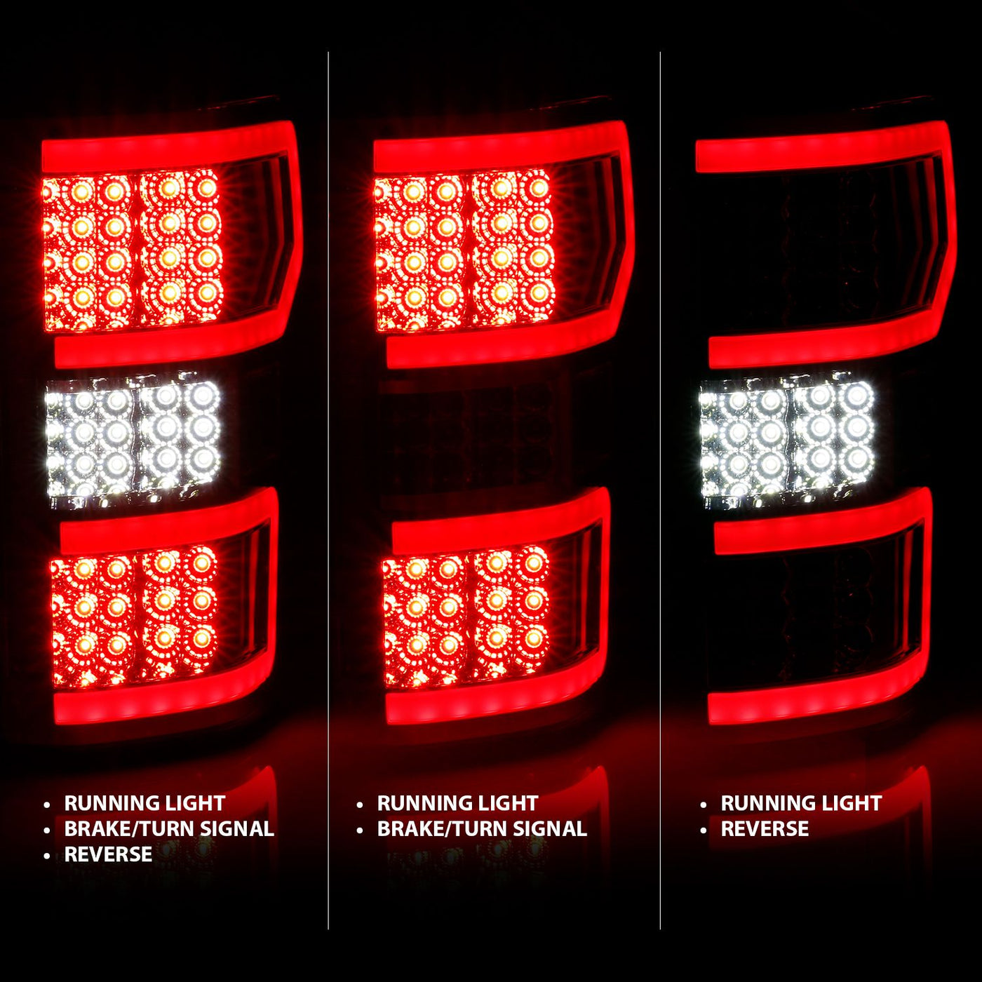 Ford Led Taillights, Ford F-150 Led Taillights, Ford 18-20 Led Taillights, Ford Taillight Chrome, anzo