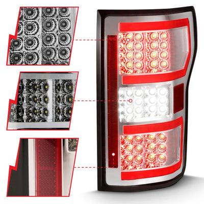 Ford Led Taillights, Ford F-150 Led Taillights, Ford 18-20 Led Taillights, Ford Taillight Chrome, anzo