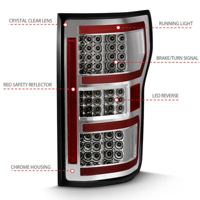 Ford Led Taillights, Ford F-150 Led Taillights, Ford 18-20 Led Taillights, Ford Taillight Chrome, anzo