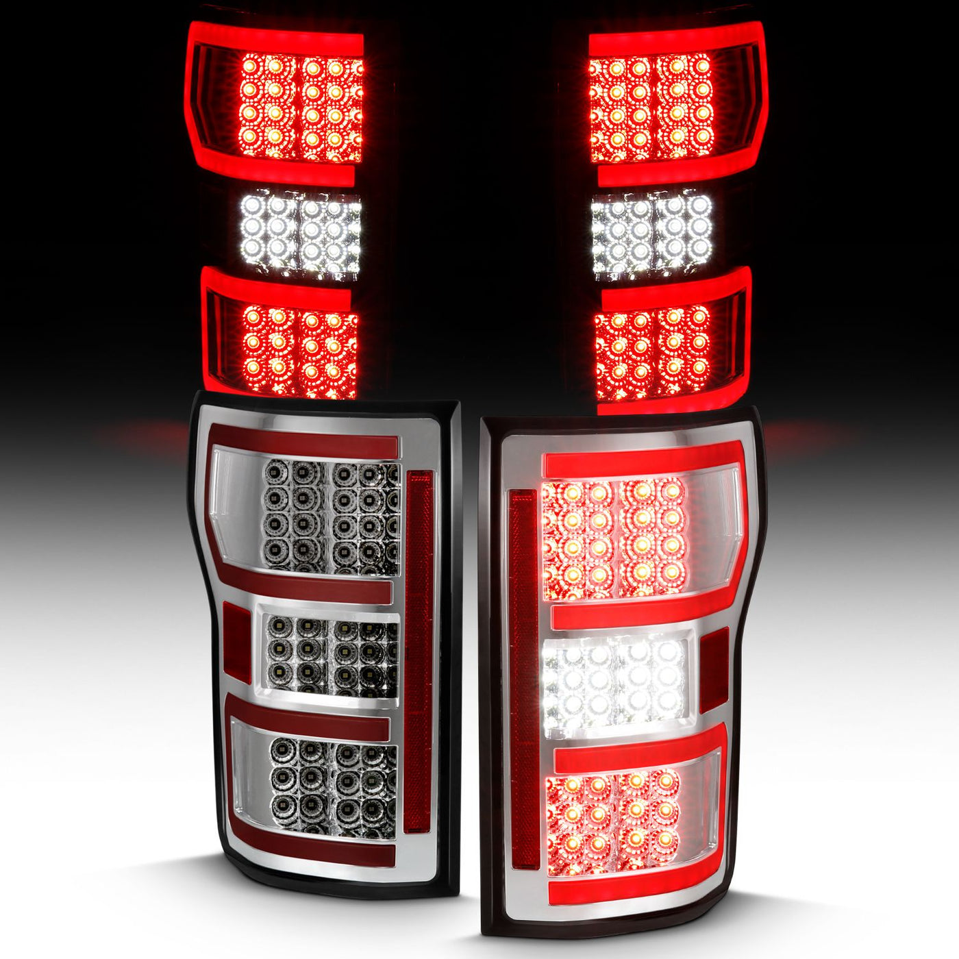 Ford Led Taillights, Ford F-150 Led Taillights, Ford 18-20 Led Taillights, Ford Taillight Chrome, anzo