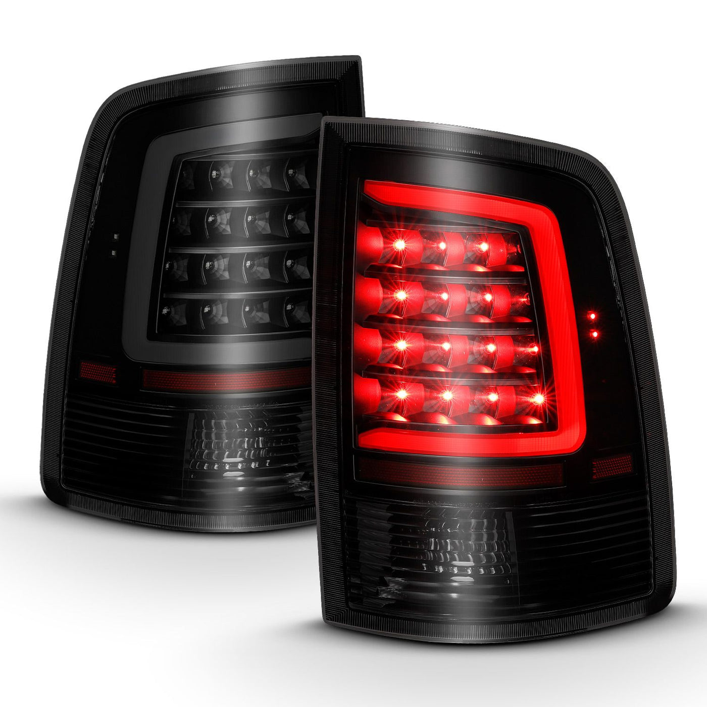 Dodge Ram Tail Lights, Ram 1500 Tail Lights, 2009-2018 Tail Lights, Black Tail Lights, Anzo Tail Lights, LED Tail Lights