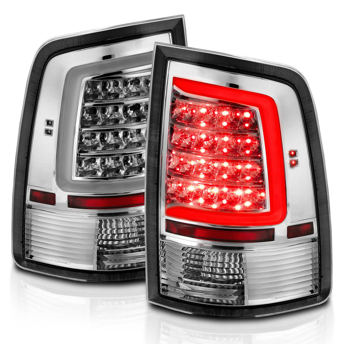 Dodge Ram Tail Lights, Ram 1500 Tail Lights, 2010-2018 Tail Lights, Chrome Tail Lights, Anzo Tail Lights, LED Tail Lights