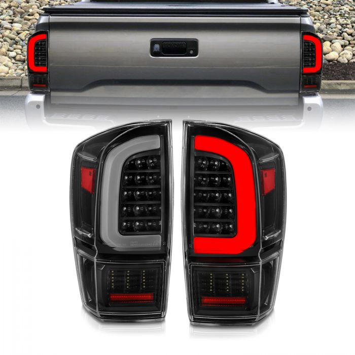 Toyota Tail Lights, Toyota Tacoma Tail Lights, Toyota 16-22 Tail Lights, Full Led Tail Lights, Black Tail Lights, Anzo Tail Lights