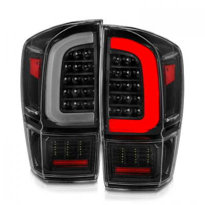 Toyota Tail Lights, Toyota Tacoma Tail Lights, Toyota 16-22 Tail Lights, Full Led Tail Lights, Black Tail Lights, Anzo Tail Lights