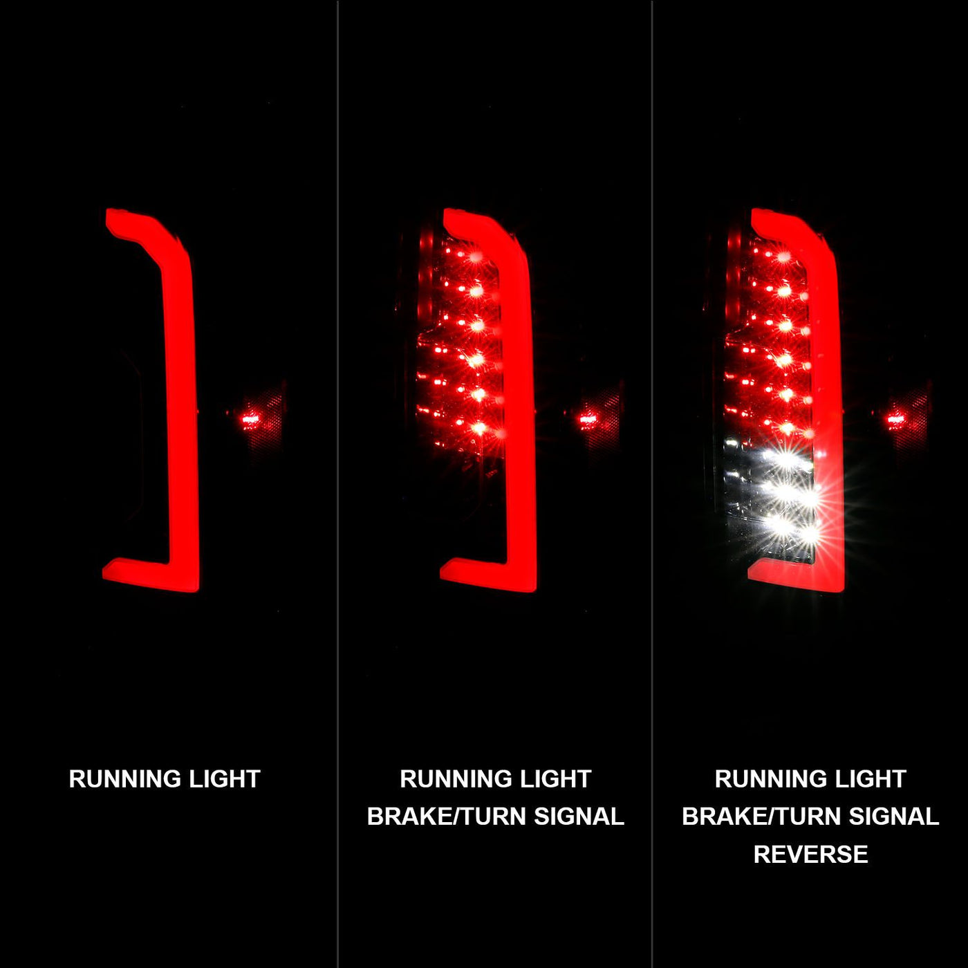 GMC Led Tail Lights, GMC Canyon Tail Lights, Canyon 15-21 Tail Lights, Full Led Tail Lights, Black Housing Tail Lights, Anzo Tail Lights