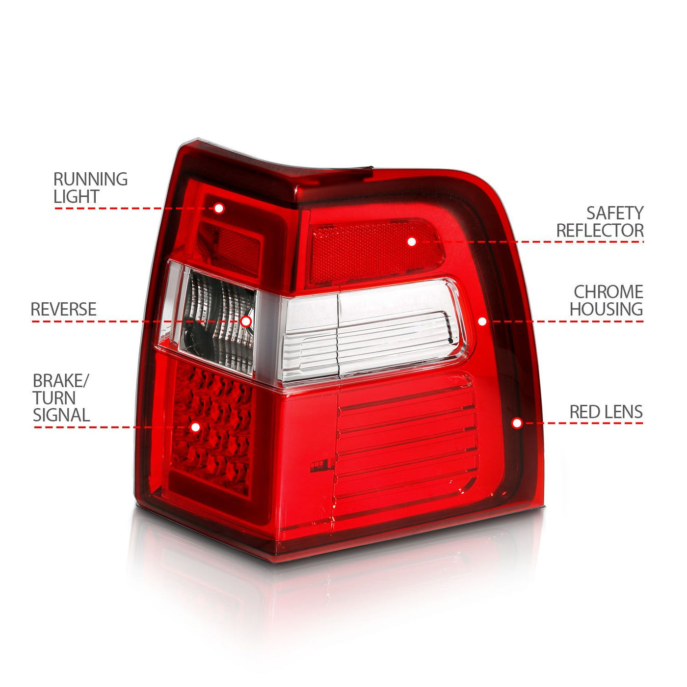 Ford Led Tail Lights, Ford Expedition 07-17 Tail Lights, Led Tail Lights, Ford Red Tail Lights, 