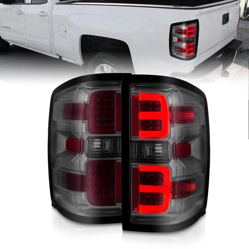 Chevy Silverado Tail Lights, Silverado 1500 Tail Lights, 14-18 Silverado Tail Lights, Silverado 15-19 Tail Lights, Silverado 2500hd Tail Lights, Silverado 3500hd Tail Lights, GMC Sierra Tail Lights, Sierra 15-19 Tail Lights, GMC 2500hd Tail Lights, GMC 3500hd Tail Lights, Tail Lights, Anzo Tail Lights, Chrome Smoke Tail Lights