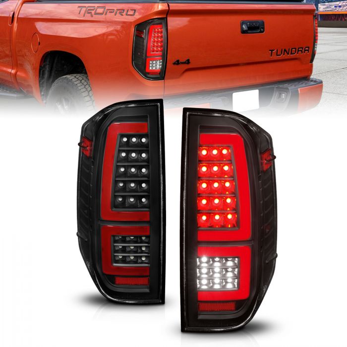 Toyota Tail Lights, Toyota Tundra Tail Lights, Toyota 14-21 Tail Lights, Full Led Tail Lights, Black Housing Tail Lights, Anzo Tail Lights