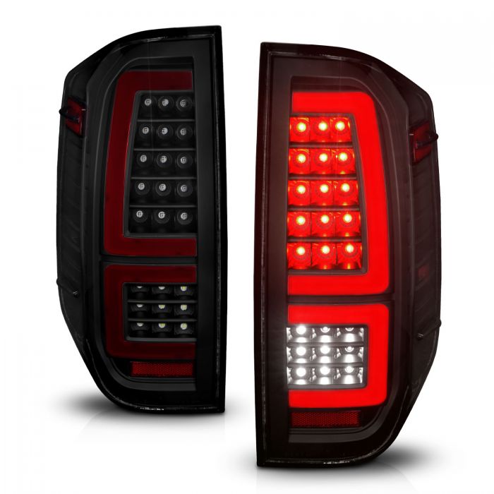 Toyota Tail Lights, Toyota Tundra Tail Lights, Toyota 14-21 Tail Lights, Full Led Tail Lights, Black Housing Tail Lights, Smoke Lens Tail Lights,  Anzo Tail Lights