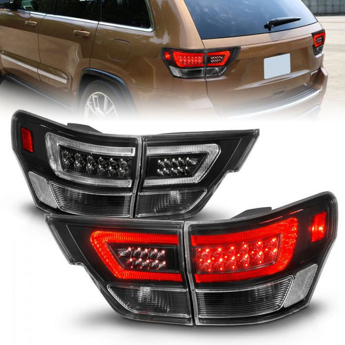 Jeep Led Tail Lights, Jeep Grand Cherokee Tail Lights, Cherokee 11-13 Tail Lights, Led Tail Lights, Black Housing Tail Lights, Anzo Tail Lights