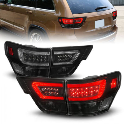 Jeep Led Tail Lights, Jeep Grand Cherokee Tail Lights, Cherokee 11-13 Tail Lights, Led Tail Lights, Black Housing Tail Lights, Smoke Lens Tail Lights, Anzo Tail Lights