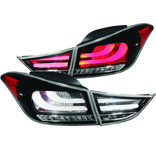 Hyundai Led Tail Lights, Elantra Tail Lights, Elantra 11-13 Tail Lights, Anzo Tail Lights, Black Tail Lights