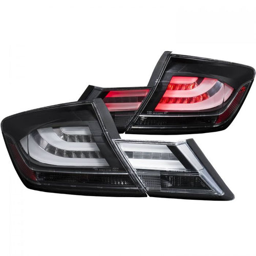 Honda Led Tail Lights, Honda Civic Tail Lights, Civic 4DR Tail Lights, Honda13-15 Tail Lights, Led Tail Lights, Black Clear Tail Lights, Anzo Projector Tail Lights
