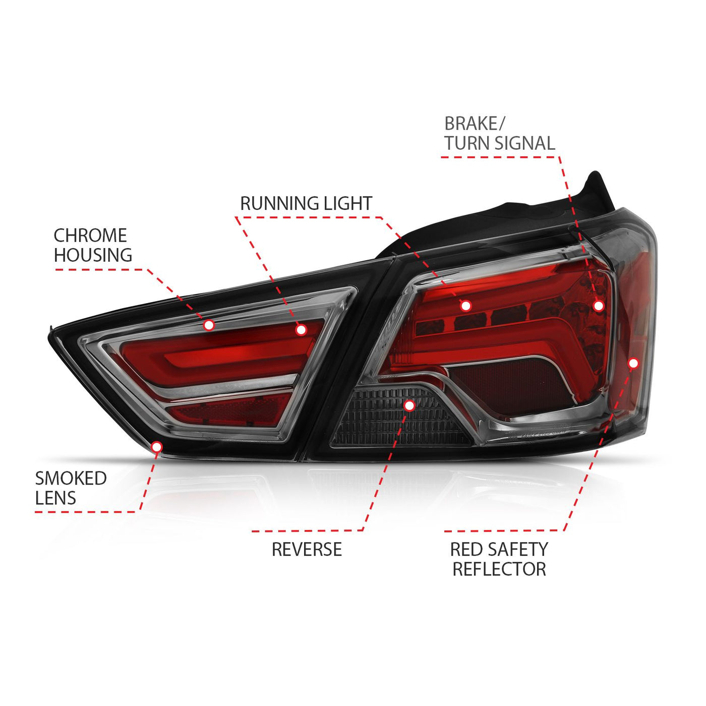 Chevrolet Impala Tail Lights, Chevrolet Tail Lights, Anzo Tail Lights, Tail Lights,14-18 Tail Lights, Chrome Smoke Tail Lights, Impala Tail Lights, Led Tail Lights