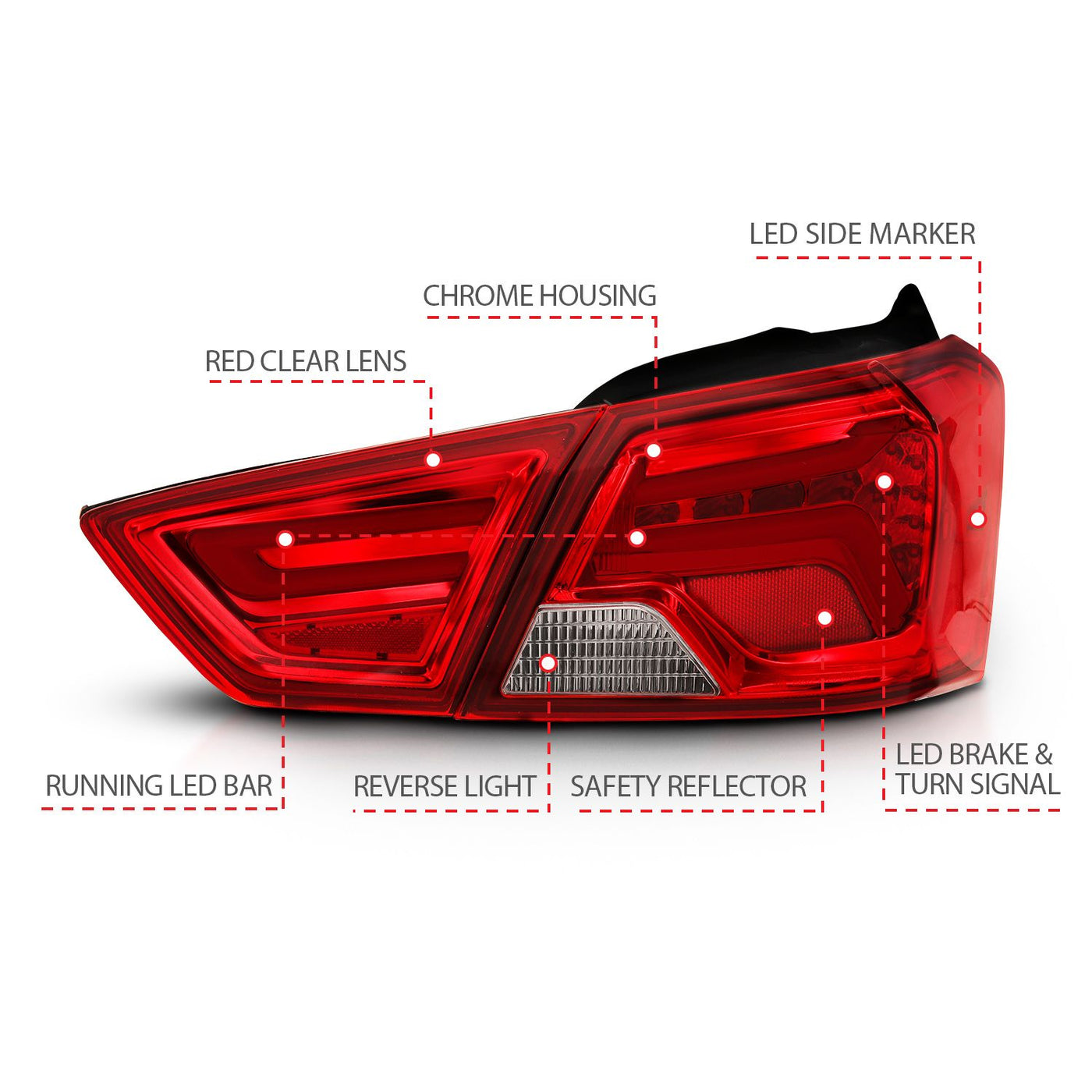 Chevrolet Impala Tail Lights, Chevrolet Tail Lights, Anzo Tail Lights, Tail Lights,14-18 Tail Lights, Chrome Tail Lights, Impala Tail Lights, Led Tail Lights