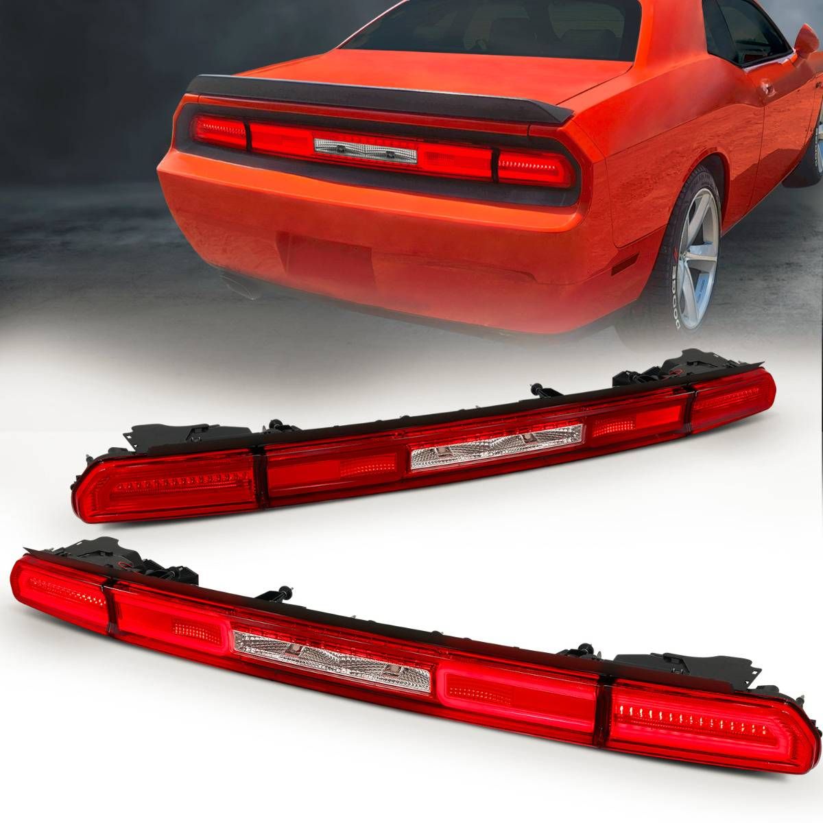 Dodge Challenger Tail Lights, Challenger Tail Lights, 2008-2014 Tail Lights, Red Tail Lights, Anzo Tail Lights, LED Tail Lights