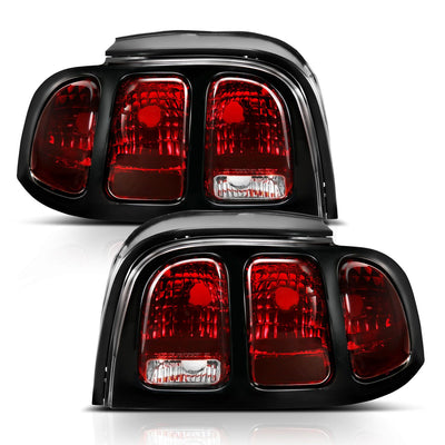 Ford Mustang Tail Lights, Mustang Tail Lights, 1996-1998 Tail Lights, Dark Red Tail Lights, Anzo Tail Lights, LED Tail Lights, Oe Style Tail Lights
