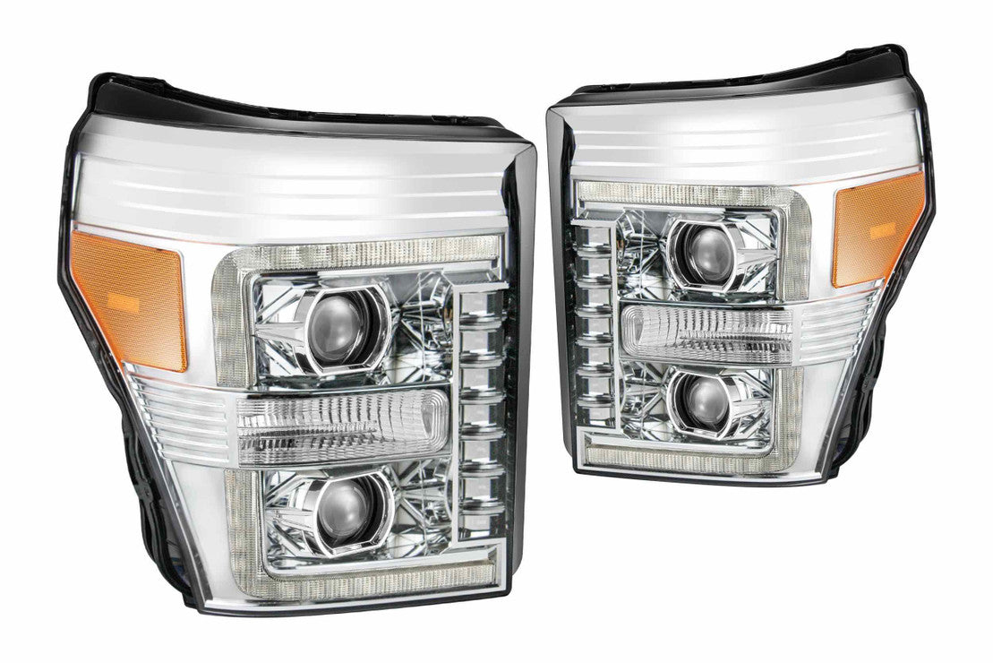 Ford Led Headlights, Super Duty Led Headlights, Super Duty 11-16 Led Headlights, Alpharex Led Headlights, Ford Headlights, Led Headlights, Ford 11-16 Headlights, Alpharex Luxx Headlights, Black Led Headlights, Alpha Black Led Headlights, Chrome Led Headlights