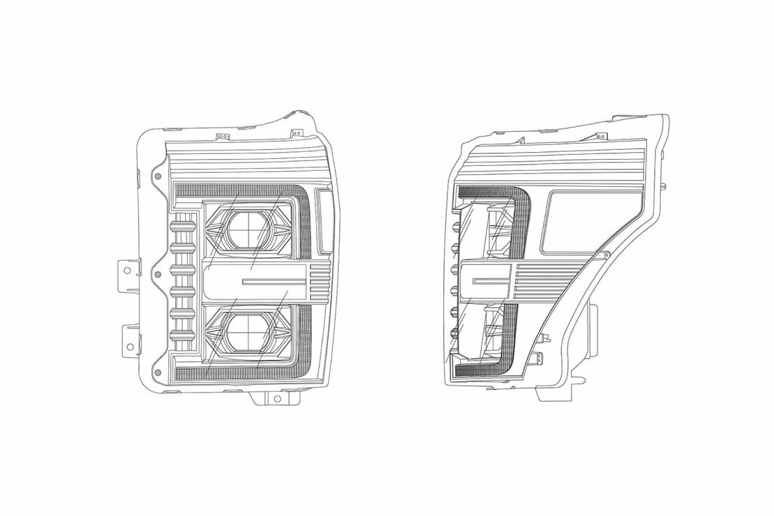 Ford Led Headlights, Super Duty Led Headlights, Super Duty 11-16 Led Headlights, Alpharex Led Headlights, Ford Headlights, Led Headlights, Ford 11-16 Headlights, Alpharex Luxx Headlights, Black Led Headlights, Alpha Black Led Headlights, Chrome Led Headlights