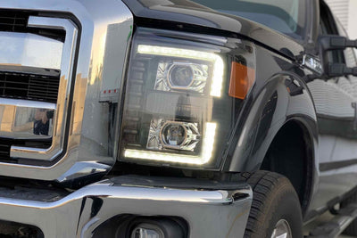 Ford Led Headlights, Super Duty Led Headlights, Super Duty 11-16 Led Headlights, Alpharex Led Headlights, Ford Headlights, Led Headlights, Ford 11-16 Headlights, Alpharex Luxx Headlights, Black Led Headlights, Alpha Black Led Headlights, Chrome Led Headlights