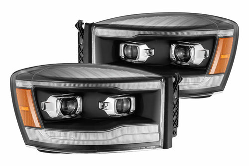 Dodge Led Headlights, Ram Led Headlights, Ram 06-08 Led Headlights, Alpharex Led Headlights, Dodge Headlights, Led Headlights, Dodge 06-08 Headlights, Alpharex Luxx Headlights, Chrome Led Headlights, Alpha Black Led Headlights, Black Headlights
