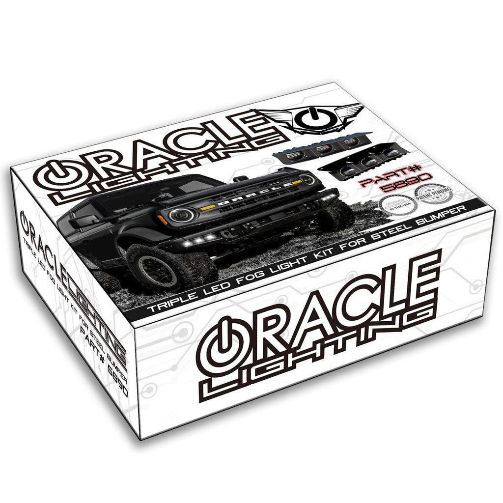 Oracle Lighting 2021-2022 Ford Bronco Triple Led Fog Light Kit for Steel Bumper